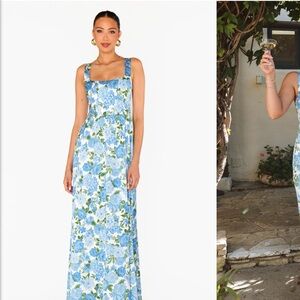 Show Me Your MuMu Blue Floral Maxi Dress - Worn Once